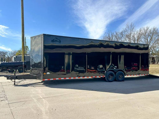 8.5x28 Black V - Nose Enclosed Trailer with Blackout Pkg (2) 7K Axles - SLE Equipment - 2