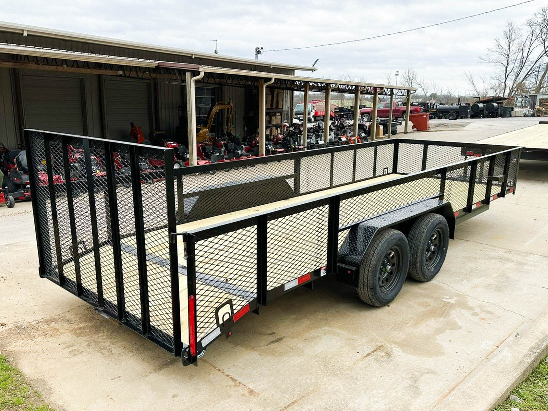 6.4'x20' with 2' Mesh Dovetail Utility Trailer (2) 3500lb Axles