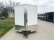 7x16 White V - Nose Enclosed Trailer (2) 3,500lb Axles 7ft Interior 7K GVWR - SLE Equipment - 2