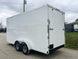 7x16 White V - Nose Enclosed Trailer (2) 3,500lb Axles 7ft Interior 7K GVWR - SLE Equipment - 4