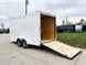 7x16 White V - Nose Enclosed Trailer (2) 3,500lb Axles 7ft Interior 7K GVWR - SLE Equipment - 7