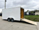 7x16 White V - Nose Enclosed Trailer (2) 3,500lb Axles 7ft Interior 7K GVWR - SLE Equipment - 8