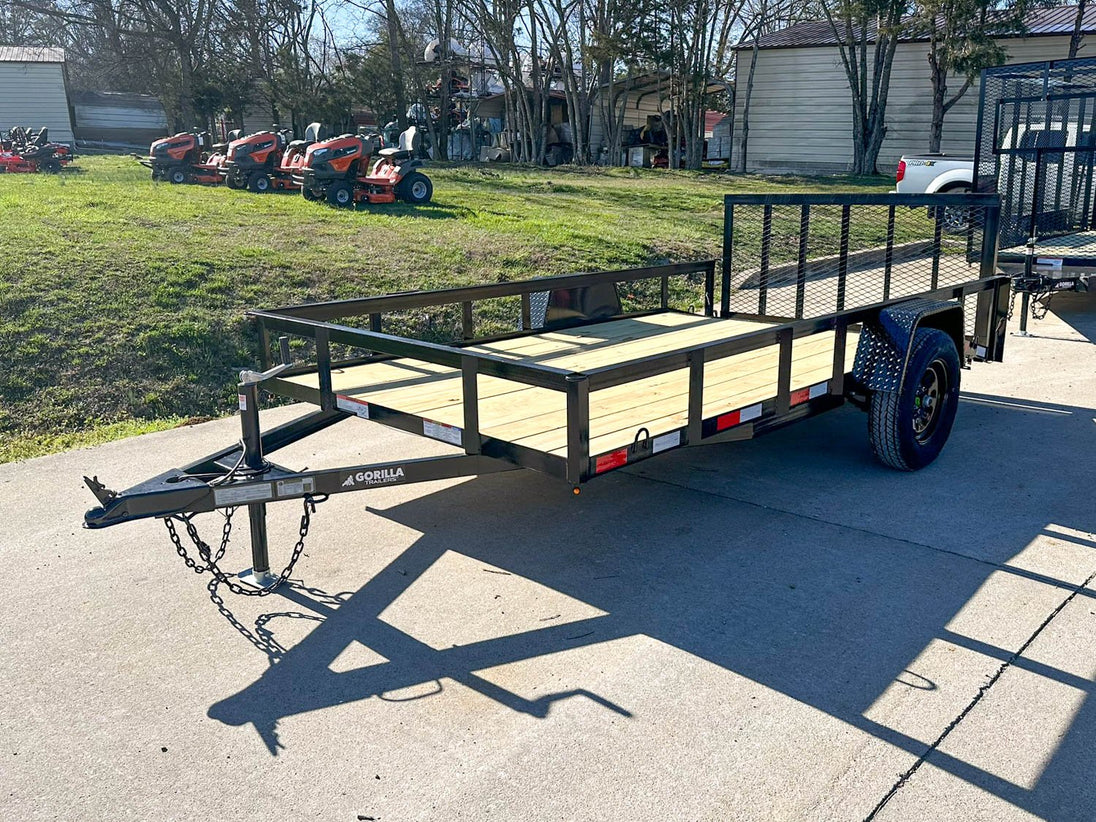 6.4'x12' Painted Dovetail Utility Trailer 3500lb Axle