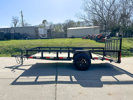 6.4'x12' Painted Dovetail Utility Trailer 3500lb Axle