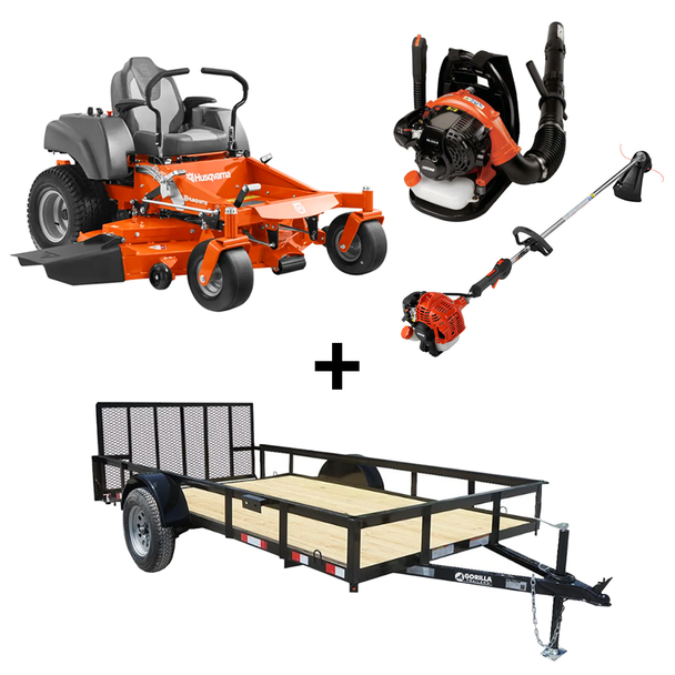 Husqvarna Z254F Kawasaki Zero Turn Utility Trailer Handheld Package