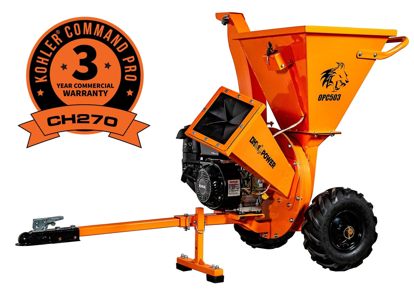 DK2 OPC503 Towable Direct Drive 7 HP Kohler Chipper Shredder