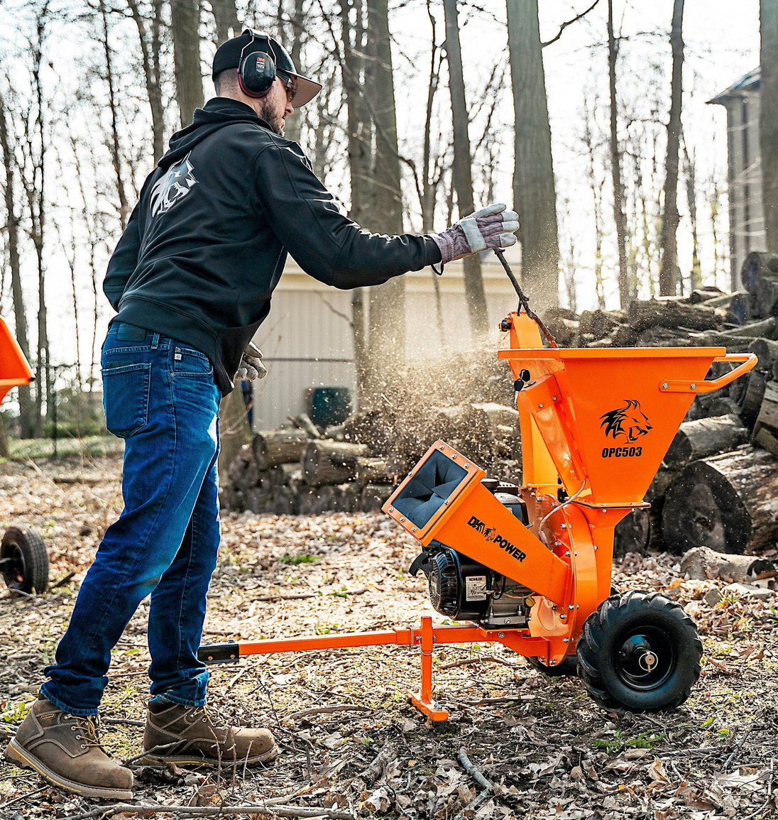 DK2 OPC503 Towable Direct Drive 7 HP Kohler Chipper Shredder