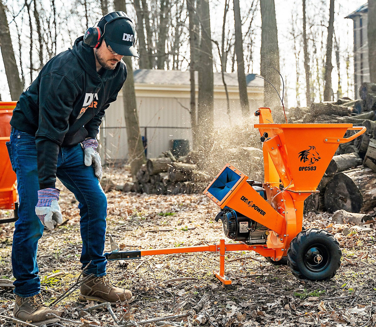 DK2 OPC503 Towable Direct Drive 7 HP Kohler Chipper Shredder