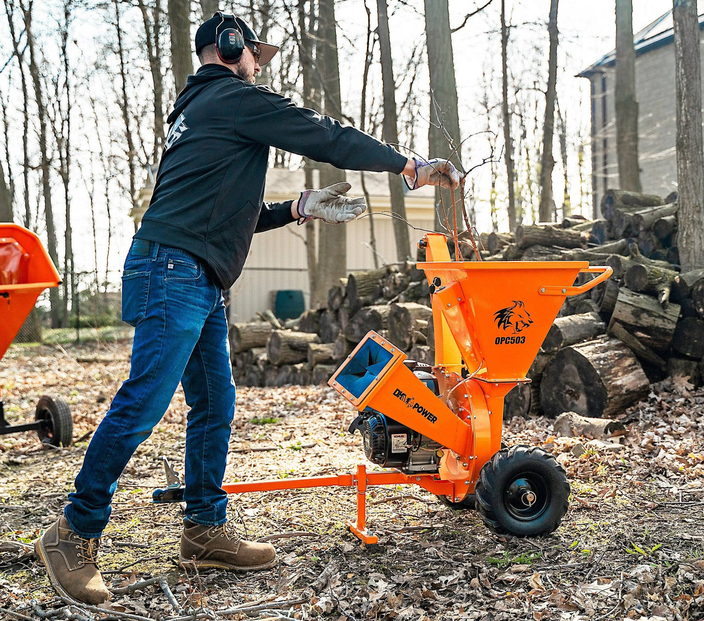 DK2 OPC503 Towable Direct Drive 7 HP Kohler Chipper Shredder