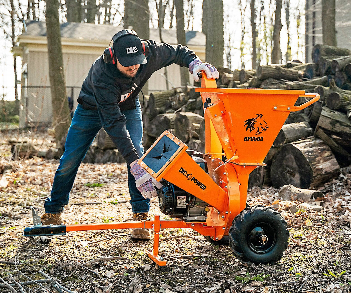 DK2 OPC503 Towable Direct Drive 7 HP Kohler Chipper Shredder