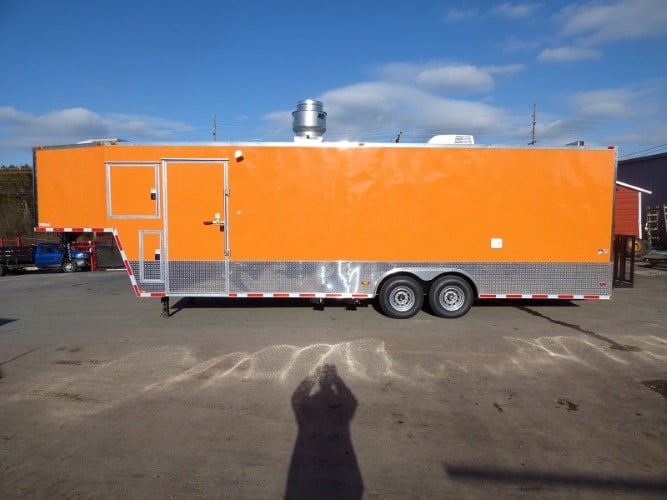 8.5' x 34' Orange Catering Event Concession Food Trailer