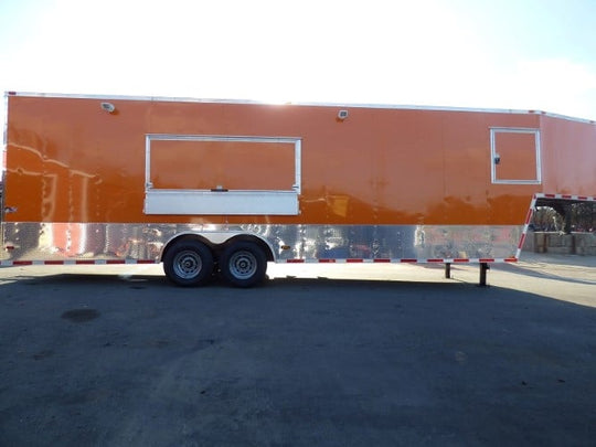 8.5' x 34' Orange Catering Event Concession Food Trailer