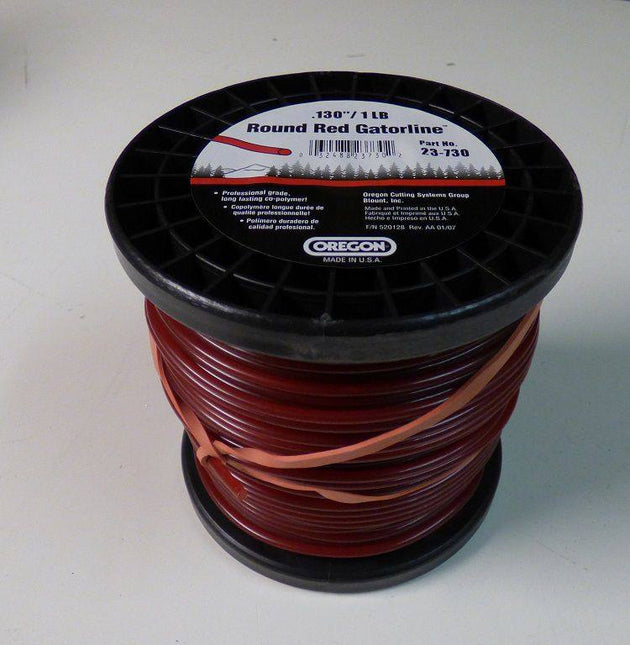 23 - 730 Round Red Trimmer Line Gatorline .130 inch 1 lb Spool - SLE Equipment - 1