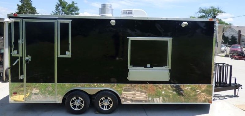 8.5' x 20' Black Catering Event Concession Food Trailer