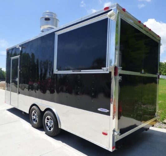 8.5' x 20' Black Catering Event Concession Food Trailer