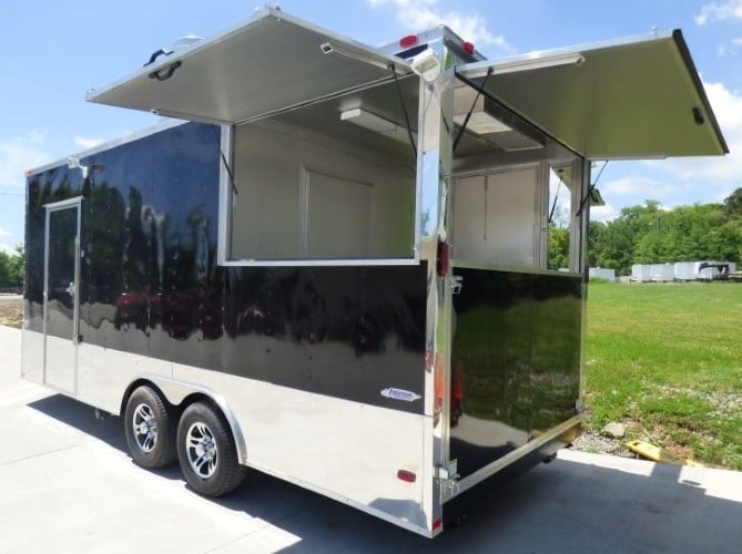 8.5' x 20' Black Catering Event Concession Food Trailer