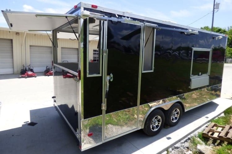 8.5' x 20' Black Catering Event Concession Food Trailer