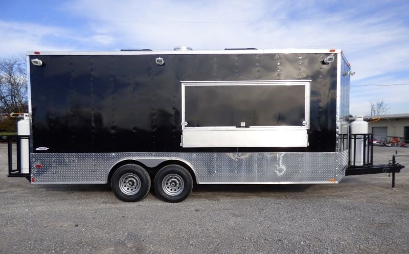 8.5' x 20' Concession Food Trailer Black Event Catering