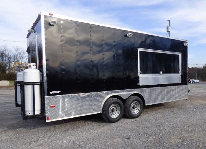 8.5' x 20' Concession Food Trailer Black Event Catering