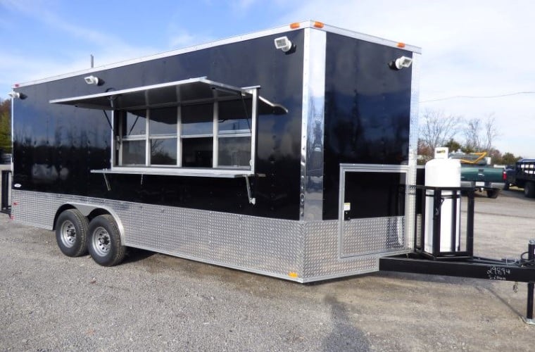 8.5' x 20' Concession Food Trailer Black Event Catering