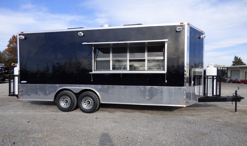 8.5' x 20' Concession Food Trailer Black Event Catering