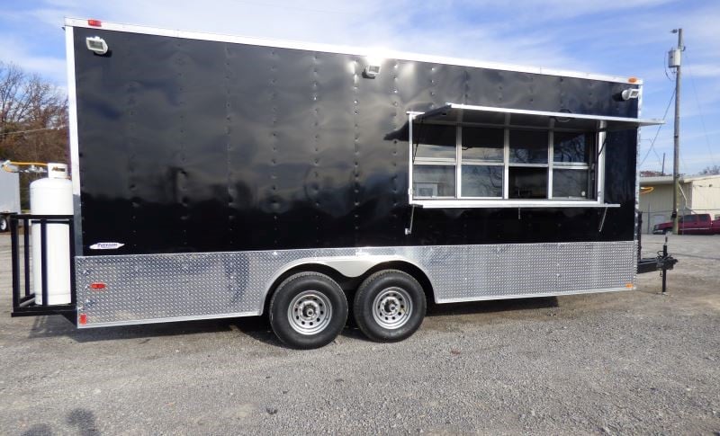 8.5' x 20' Concession Food Trailer Black Event Catering