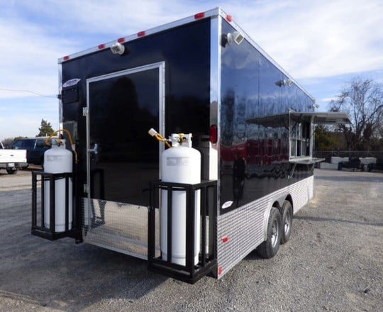 8.5' x 20' Concession Food Trailer Black Event Catering