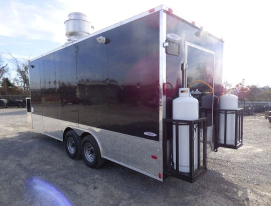 8.5' x 20' Concession Food Trailer Black Event Catering