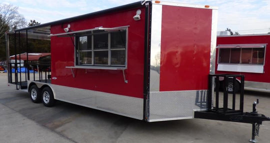 8.5' x 24' Concession Trailer Red BBQ Food Event Catering