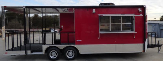 8.5' x 24' Concession Trailer Red BBQ Food Event Catering