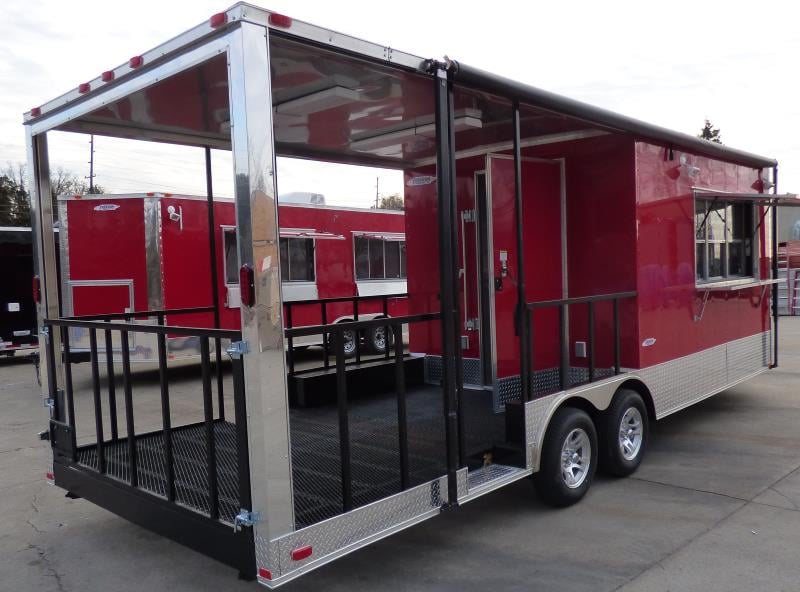 8.5' x 24' Concession Trailer Red BBQ Food Event Catering