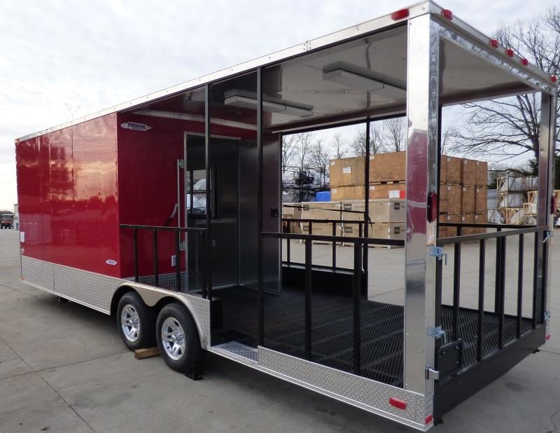 8.5' x 24' Concession Trailer Red BBQ Food Event Catering