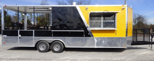 8.5' x 24' Yellow Catering Event Concession Food Trailer