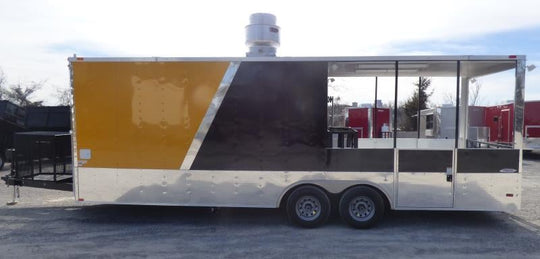 8.5' x 24' Yellow Catering Event Concession Food Trailer