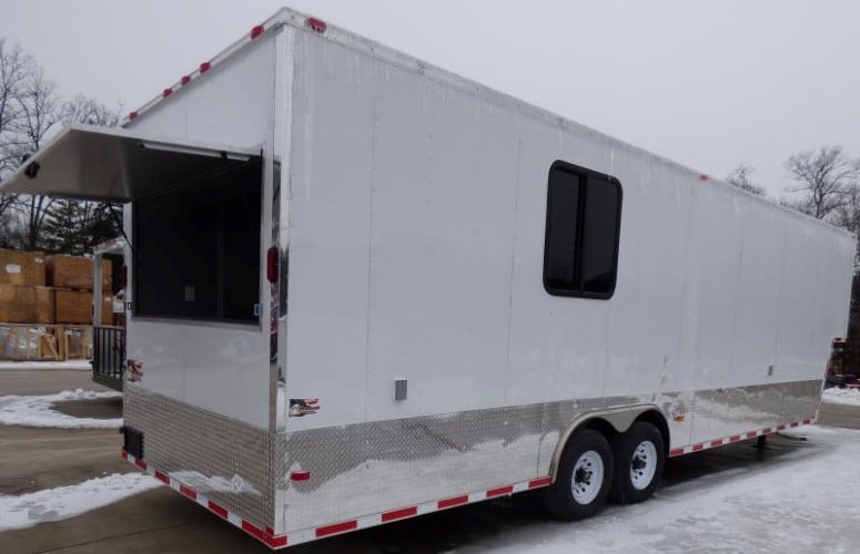 8.5' x 34' White Catering Event Concession Food Trailer