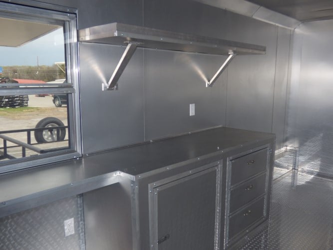 8.5' x 26' Concession Trailer Black BBQ Food Event Catering