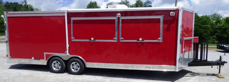 8.5' x 24' Concession Food Trailer Red Smoker Concession