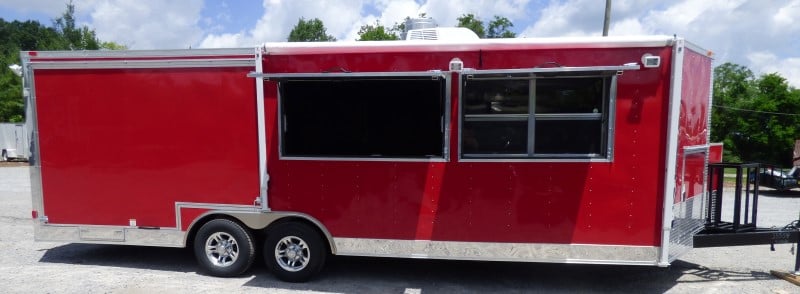 8.5' x 24' Concession Food Trailer Red Smoker Concession