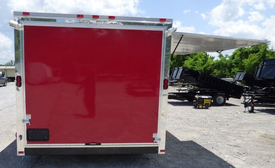 8.5' x 24' Concession Food Trailer Red Smoker Concession