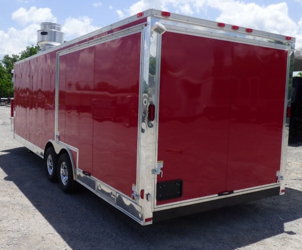 8.5' x 24' Concession Food Trailer Red Smoker Concession