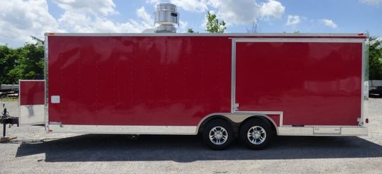 8.5' x 24' Concession Food Trailer Red Smoker Concession