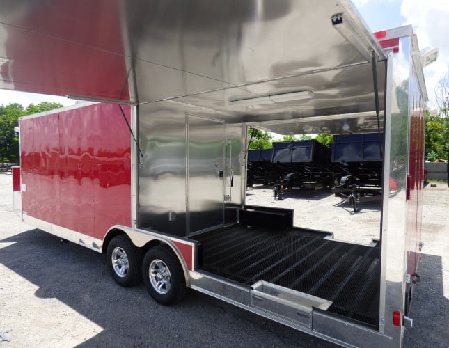 8.5' x 24' Concession Food Trailer Red Smoker Concession