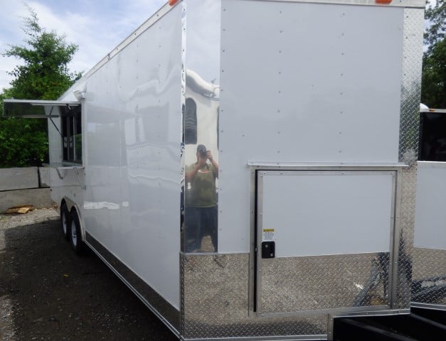 8.5' x 20' White Event Catering Concession Food Trailer