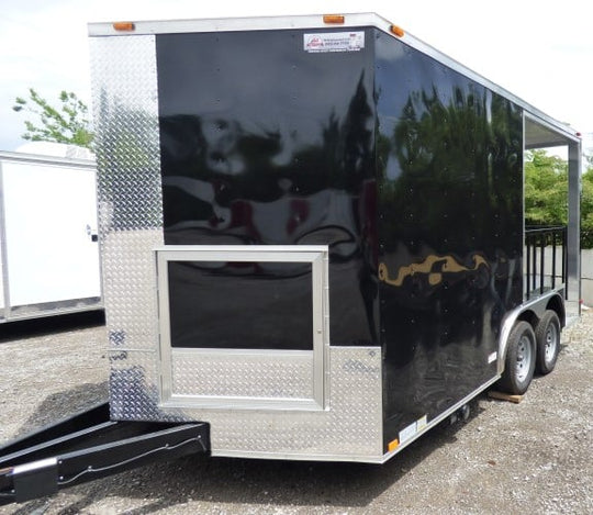 8.5' x 14' Black Concession Food Trailer Catering Event