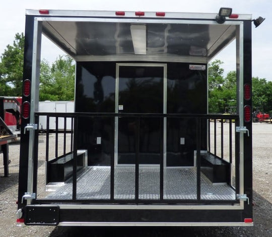 8.5' x 14' Black Concession Food Trailer Catering Event