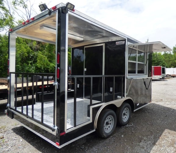 8.5' x 14' Black Concession Food Trailer Catering Event