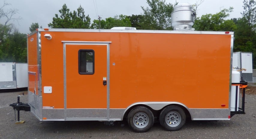 8.5' x 16' Orange Event Catering Concession Food Trailer