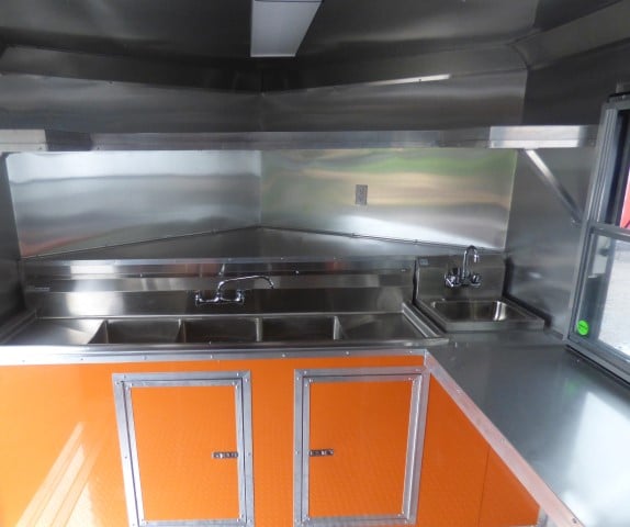 8.5' x 16' Orange Event Catering Concession Food Trailer