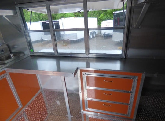 8.5' x 16' Orange Event Catering Concession Food Trailer