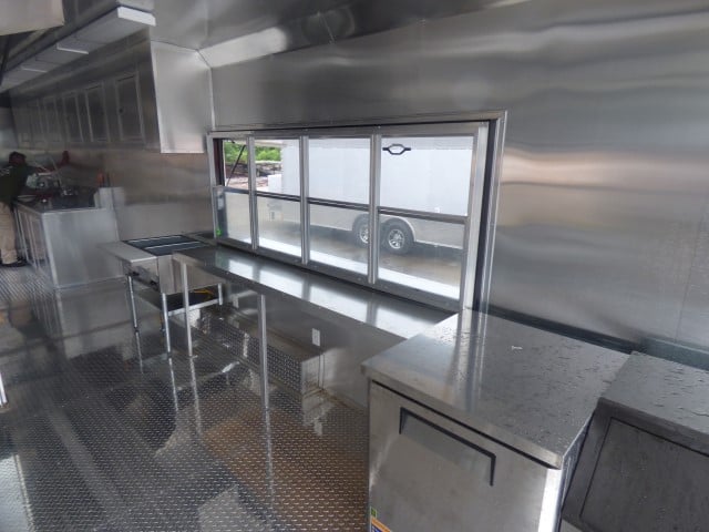 8.5' x 40' Grey Gooseneck Concession Food Trailer With Appliances